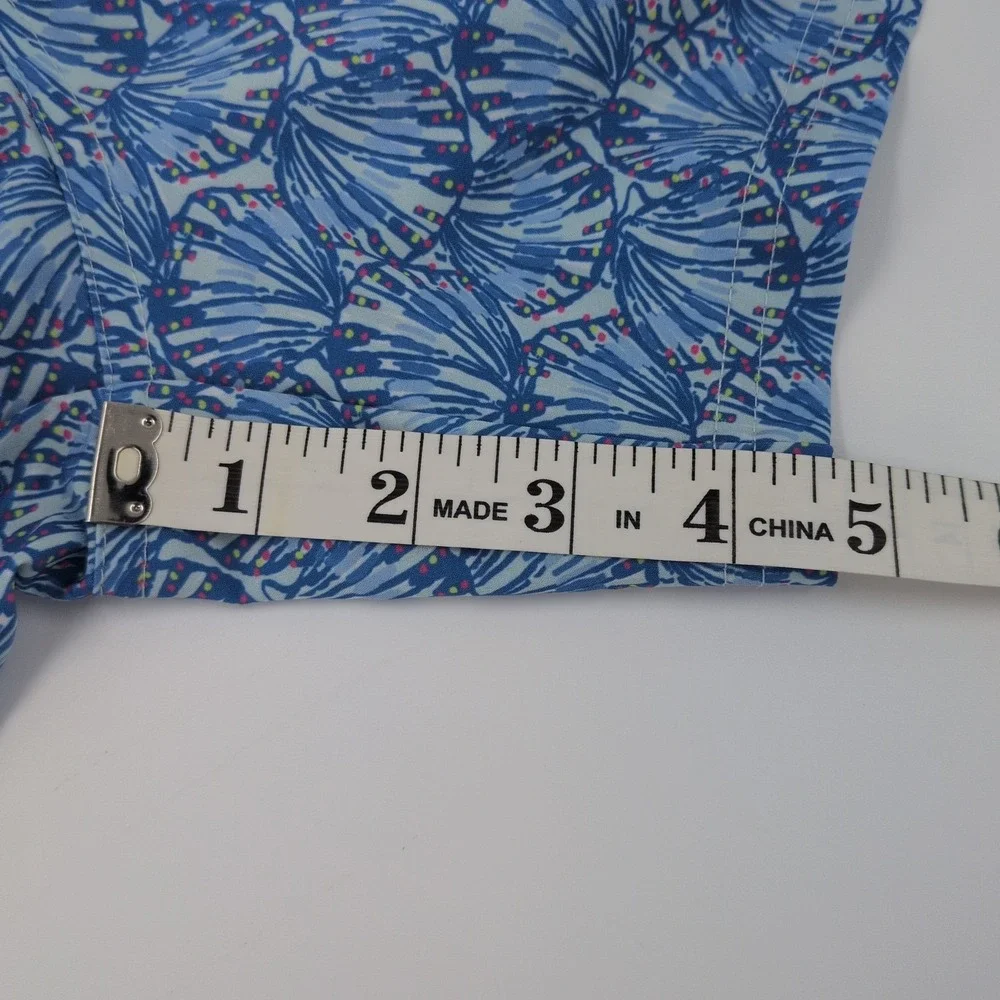 Vineyard Vines Mens Chappy Swim Trunks Blue Seashells Size Large 4.5